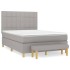 Cama box spring con colchón tela gris claro 140x200