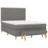 Cama box spring con colchón tela gris oscuro 140x190