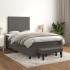 Cama box spring con colchón terciopelo gris oscuro 120x200