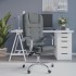 Silla de oficina reclinable con masaje de tela gris