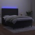 Cama box spring colchón y LED terciopelo negro 140x190