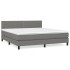 Cama box spring con colchón tela gris oscuro 160x200