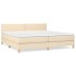 Cama box spring con colchón tela color crema 200x200