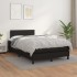 Cama box spring con colchón cuero sintético negro 120x200