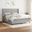 Cama box spring con colchón tela gris claro 160x200 cm