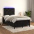 Cama box spring colchón y LED terciopelo negro 120x200