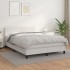 Cama box spring con colchón cuero sintético blanco