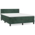 Cama box spring con colchón terciopelo verde oscuro 140x200