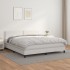 Cama box spring con colchón cuero sintético blanco 180x200