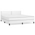 Cama box spring con colchón cuero sintético blanco 180x200