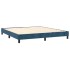 Cama box spring con colchón terciopelo azul oscuro 160x200