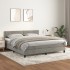 Cama box spring con colchón terciopelo gris claro 160x200