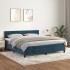 Cama box spring con colchón terciopelo azul oscuro 180x200