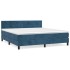 Cama box spring con colchón terciopelo azul oscuro 180x200