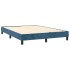 Cama box spring con colchón terciopelo azul oscuro 140x190