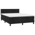 Cama box spring con colchón terciopelo negro 140x190