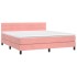 Cama box spring con colchón terciopelo rosa 180x200