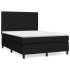 Cama box spring con colchón tela negro 140x200