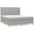 Cama box spring con colchón tela gris claro 160x200