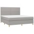 Cama box spring con colchón tela gris claro 160x200