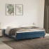 Cama box spring con colchón terciopelo azul oscuro 160x200