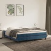 Cama box spring con colchón terciopelo azul oscuro 160x200 cm