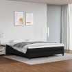 Cama box spring con colchón cuero sintético negro 160x200 cm