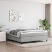 Cama box spring con colchón tela gris claro 180x200 cm