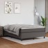 Cama box spring con colchón cuero sintético gris 140x200