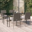 Set comedor jardín 5 pzas y cojines ratán sintético negro gris