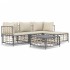 Set muebles de jardín 4 pzas y cojines ratán PE gris