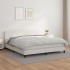 Cama box spring con colchón cuero sintético blanco 160x200