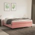 Cama box spring con colchón terciopelo rosa 160x200