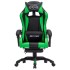 Silla gaming con reposapiés cuero sintético verde y