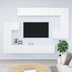 Mueble de pared para TV madera contrachapada blanco brillante