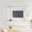 Set de muebles de TV 8 pzas madera contrachapada blanco brillo