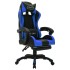 Silla gaming con luces LED RGB cuero sintético azul y