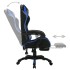 Silla gaming con luces LED RGB cuero sintético azul y