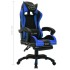 Silla gaming con luces LED RGB cuero sintético azul y