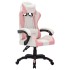 Silla gaming con luces LED RGB cuero sintético rosa y