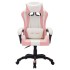 Silla gaming con luces LED RGB cuero sintético rosa y