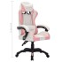 Silla gaming con luces LED RGB cuero sintético rosa y