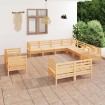 Juego de muebles de jardín 11 piezas madera maciza de pino