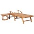 Tumbonas 2 uds con mesa madera maciza de