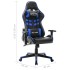 Silla de gaming de cuero sintético negro y