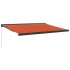 Toldo retráctil aluminio y tela naranja y marrón 4x3