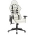 Silla de gaming de cuero sintético blanco y