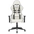 Silla de gaming de cuero sintético blanco y