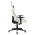 Silla de gaming de cuero sintético blanco y