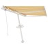 Toldo de pie automático amarillo y blanco 350x250